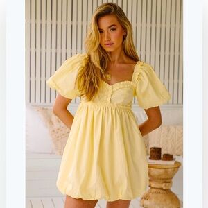 Women’s Free People Small Rendezvous Me Mini Dress - Limonilla